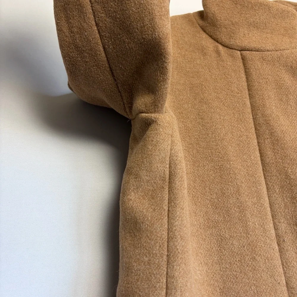 J Crew Factory City Coat 00 Camel Wool Blend Funnel Neck Car Coat Jacket